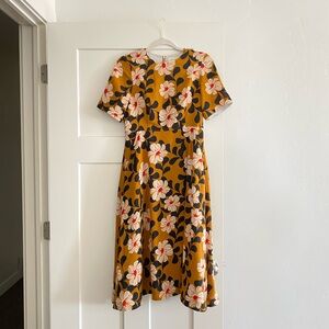Roolee Floral A-Line Midi Dress